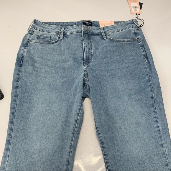 NYDJ Curves 360‎ Jeans Woman 16P   Slim Straight Crop Side Slit Blue Stretch - Picture 5 of 11